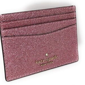 Kate Spade Pink Glitter Card Holder